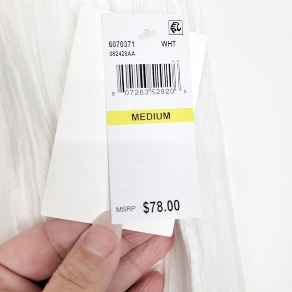 NWT Becca by Rebecca Virtue Cotton Gauzy Slit Cover-Up Skirt in White - Picture 7 of 10